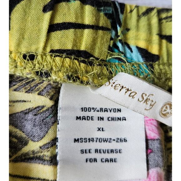 Sierra Sky Tropical Print Flowy Pants sz XL - Picture 4 of 5